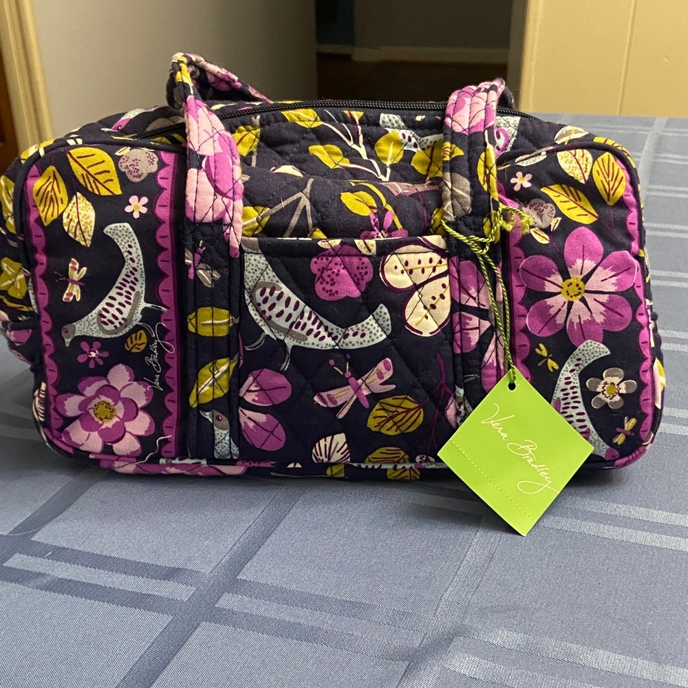 Vera Bradley Women's Floral Travel Bag - Purple and Yellow